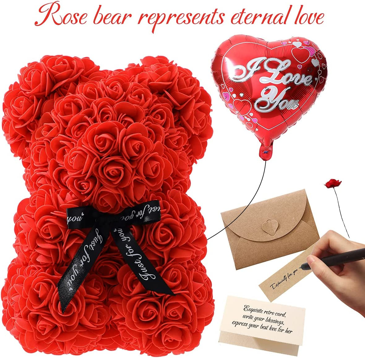 Gifts for Women - Luxury Rose Flower Bear 